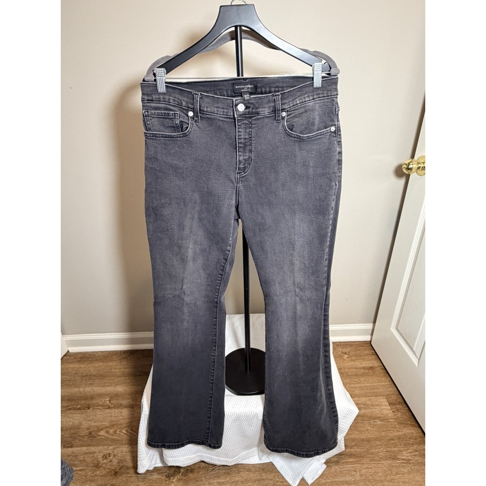 Banana Republic Bootcut Black Jeans Womens 14/32 Mid Rise Stretch 429266-00
